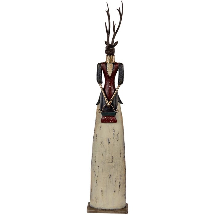Clayre & Eef Decoratieve Herten Dame Metaal 86cm Bruin Beige Rustiek