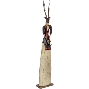 Clayre & Eef Decoratieve Herten Dame Metaal 86cm Bruin Beige Rustiek