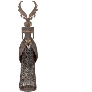 Clayre & Eef Decoratierendier Hert Metaal Bruin-Grijs...