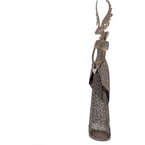 Clayre & Eef Decoratierendier Hert Metaal Bruin-Grijs 81 cm met Hart Vintage