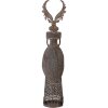 Clayre & Eef Decoratierendier Hert Metaal Bruin-Grijs 81 cm met Hart Vintage