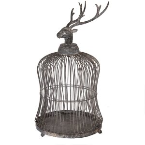 Clayre & Eef Decoratieve Vogelkooi Hertenkop...