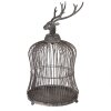 Clayre & Eef Decoratieve Vogelkooi Hertenkop Antiek-Grijs Ø26x50cm Vintage