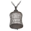 Clayre & Eef Decoratieve Vogelkooi Hertenkop Antiek-Grijs Ø26x50cm Vintage