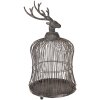 Clayre & Eef Decoratieve Vogelkooi Hertenkop Antiek-Grijs Ø26x50cm Vintage