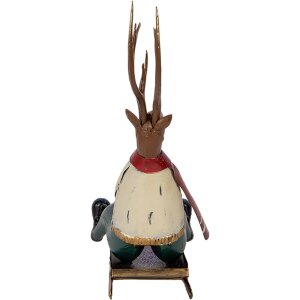 Clayre & Eef Decoratieve Hertenfiguur op Slee 27x10x31 cm