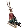 Clayre & Eef Decoratieve Hertenfiguur op Slee 27x10x31 cm