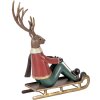 Clayre & Eef Decoratieve Hertenfiguur op Slee 27x10x31 cm
