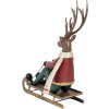 Clayre & Eef Decoratieve Hertenfiguur op Slee 27x10x31 cm