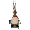 Clayre & Eef Decoratieve Hertenfiguur op Slee 27x10x31 cm