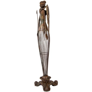 Clayre & Eef Decoratieve Engel 17x15x54 cm bruin groen