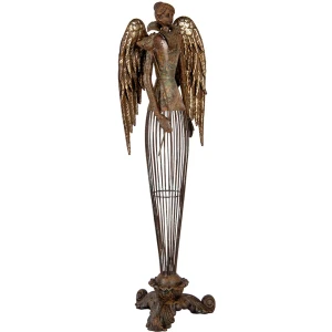 Clayre & Eef Decoratieve Engel 17x15x54 cm bruin groen