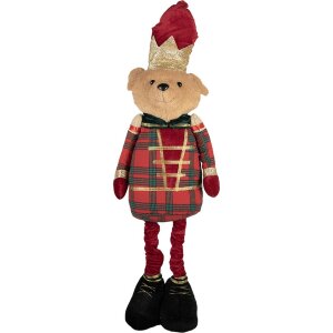 Clayre & Eef Decoratiebeer Kerstbeer Uniform Rood...