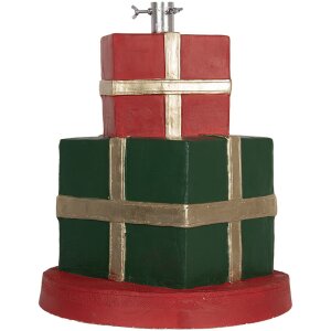 Clayre & Eef Kerstboomstandaard Cadeauverpakking Ø44x54cm Groen Rood Goud
