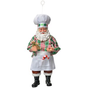 Clayre & Eef Kerstman Hangdecoratie 10x6x17 cm Textil...