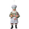 Clayre & Eef Kerstman Hangdecoratie 10x6x17 cm Textil Kunststof Snoepstok