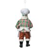 Clayre & Eef Kerstman Hangdecoratie 10x6x17 cm Textil Kunststof Snoepstok