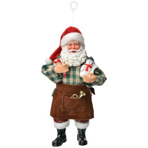 Clayre & Eef Kersthangers Kerstman 9x6x17 cm Rood...