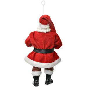 Clayre & Eef 66244 Kerstornament Kerstman met cadeautje 17cm Rood Wit