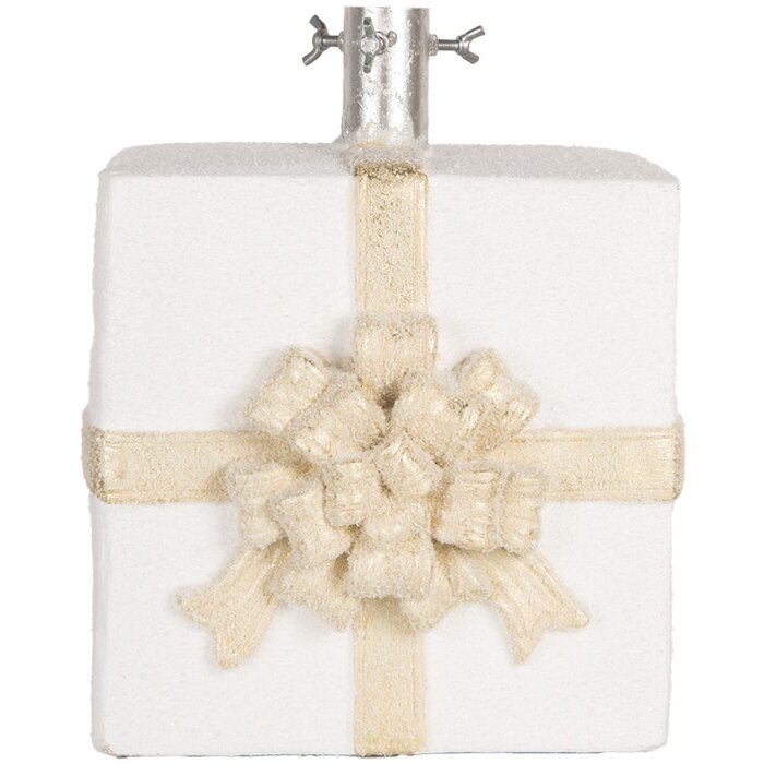 Clayre & Eef 6MG0116 Kerstboomstander Geschenkdoos Wit Goud 26x24x33cm