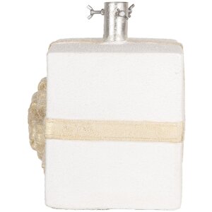 Clayre & Eef 6MG0116 Kerstboomstander Geschenkdoos Wit Goud 26x24x33cm