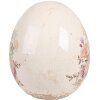 Clayre & Eef Decoratie-ei Rozenmotief Ø14x16 cm Keramiek Beige Roze Vintage