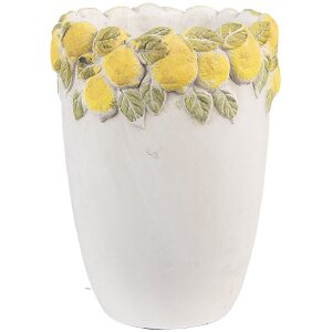 Clayre & Eef 6TE0570S Bloempot Wit Geel Ø13x17...