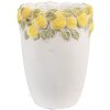 Clayre & Eef 6TE0570S Bloempot Wit Geel Ø13x17 cm Steen Citroen Design