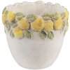 Clayre & Eef 6TE0571 Bloempot Citroenmotief Ø14x12cm Steintopf Wit Geel