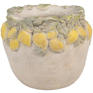 Clayre & Eef Bloempot Citroendecor Beige Geel Groen...