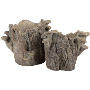 Clayre & Eef 6TE0577M Bloempot Bruin Beige 24x18x18 cm