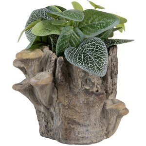 Clayre & Eef 6TE0577S Bloempot Bruin Beige 19x17x16 cm Natuursteenlook
