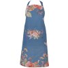 Clayre & Eef FFA41BL Schort 70x85 cm – Blauw met bloemenpatroon