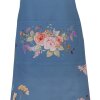 Clayre & Eef FFA41BL Schort 70x85 cm – Blauw met bloemenpatroon