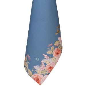 Clayre & Eef FFA42BL Keukendoek Blauw 50x70 cm met Bloemmotief