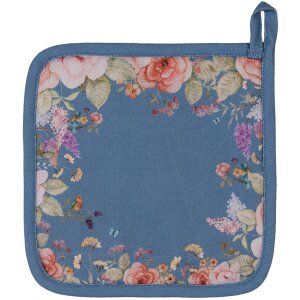 Clayre & Eef FFA45BL Topflappen Floral Romance Blauw...