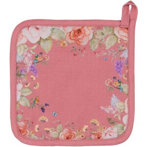 Clayre & Eef Toplappen Rosa met Bloemen 20x20 cm