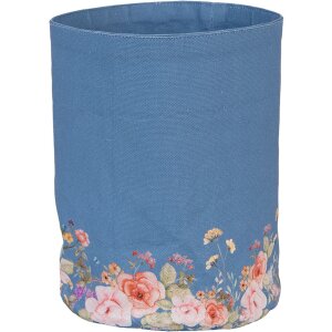 Clayre & Eef FFA50BL Broodmand Blauw Ø 15x16 cm Katoen Bloemenpatroon