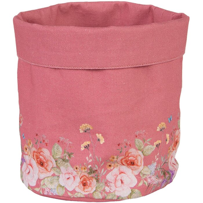 Clayre & Eef broodmand katoen Ø15x16cm Romantisch bloemendesign
