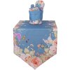 Clayre & Eef Tafelkleed 50x160 cm Blauw Bloemen Katoen Vogels