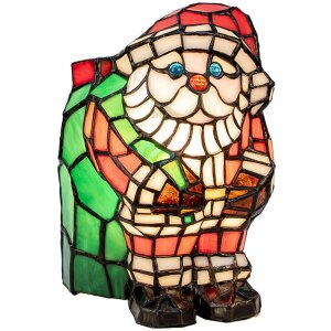 LumiLamp Tiffany tafellamp Kerstman Glas 17x11x22 cm