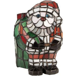 LumiLamp Tiffany tafellamp Kerstman Glas 17x11x22 cm