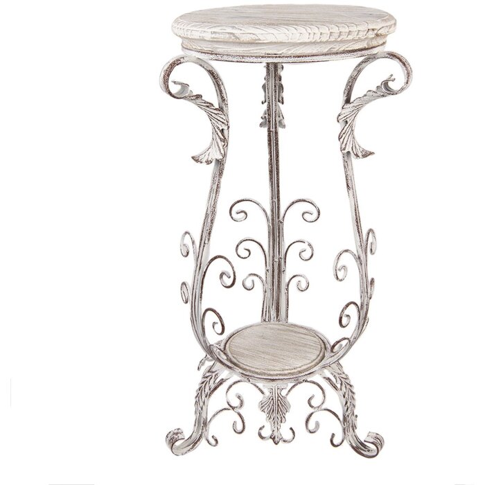 Clayre & Eef 5Y1336 Plantentafel Shabby Chic Ijzer & Hout 40x40x75 cm
