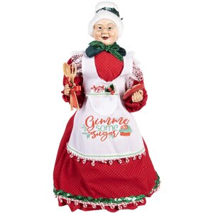 Clayre & Eef 66226 Decoratie Kerstvrouw 18x18x46 cm