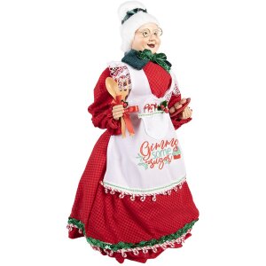 Clayre & Eef 66226 Decoratie Kerstvrouw 18x18x46 cm