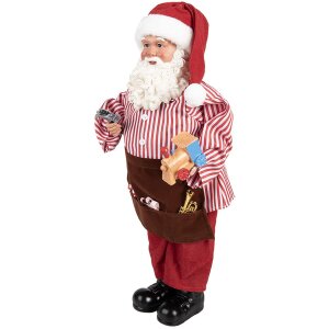 Clayre & Eef Kerstman Decoratie rood 22x19x45 cm