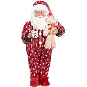 Clayre & Eef 66228 Kerstman Decoratie 45 cm Rot Wit