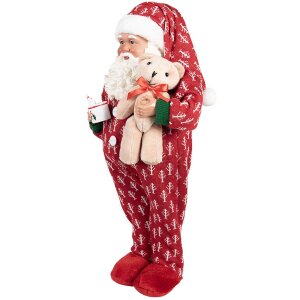 Clayre & Eef 66228 Kerstman Decoratie 45 cm Rot Wit