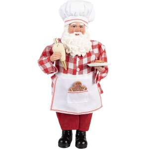 Clayre & Eef Kerstman Decoratie Bakker Rood Wit 45 cm