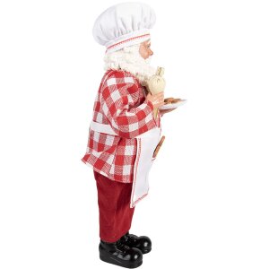 Clayre & Eef Kerstman Decoratie Bakker Rood Wit 45 cm